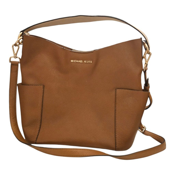 Michael Kors Tan and Beige Leather Shoulder Bag Size Large - Picture 3 of 15